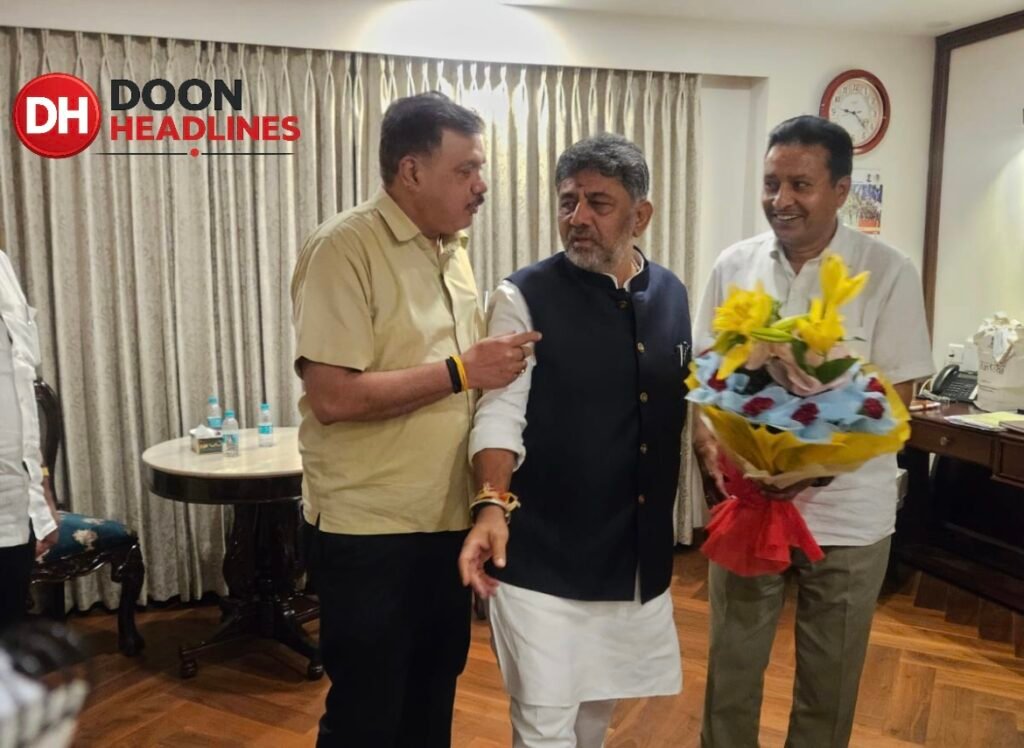 उत्तराखंड कांग्रेस के वरिष्ठ नेता राजीव महर्षि ने कर्नाटक के उपमुख्यमंत्री डी.के. शिवकुमार से की शिष्टाचार भेंट ।